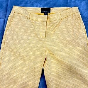 Cynthia Rowley Yellow Print Cigarette Pants size 8